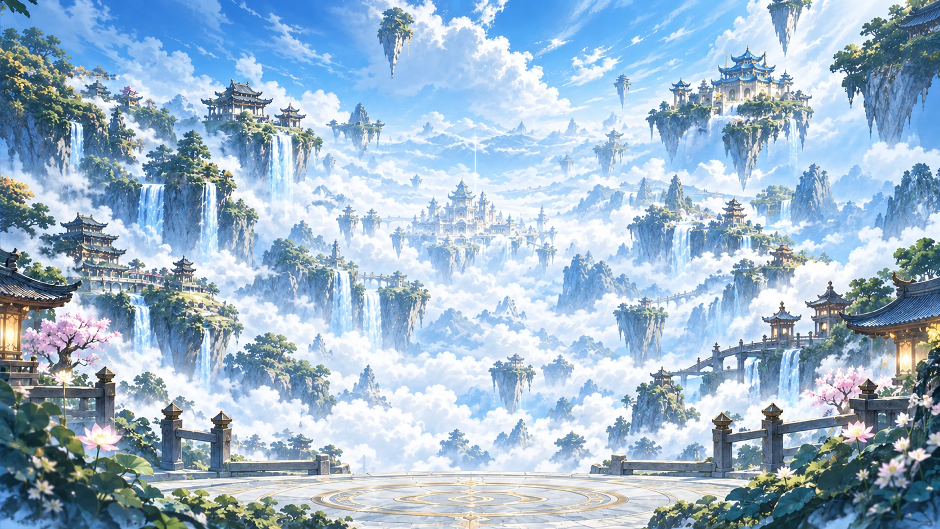 游戏美术：云海之上的悬空仙宫